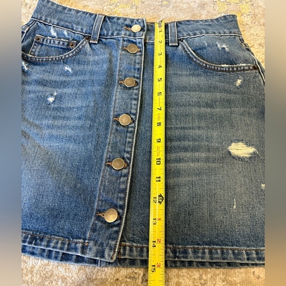 Reformation Button Front Denim Mini Skirt - Picture 12 of 12